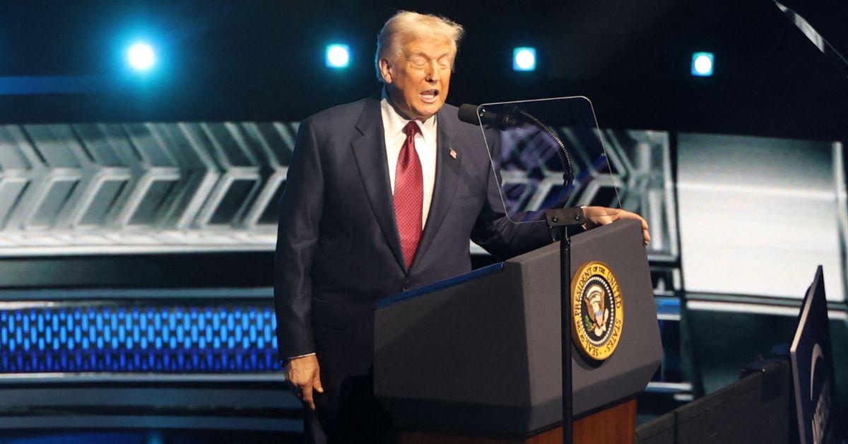 image of Donald Trump fumbled his words at the American Business Forum in Miami on Wednesday, November 5.