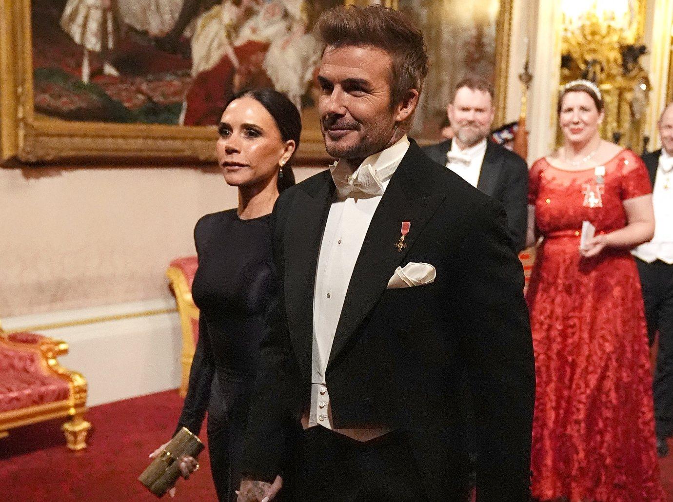 victoria beckham nervous arrival buckingham palace banquet watch