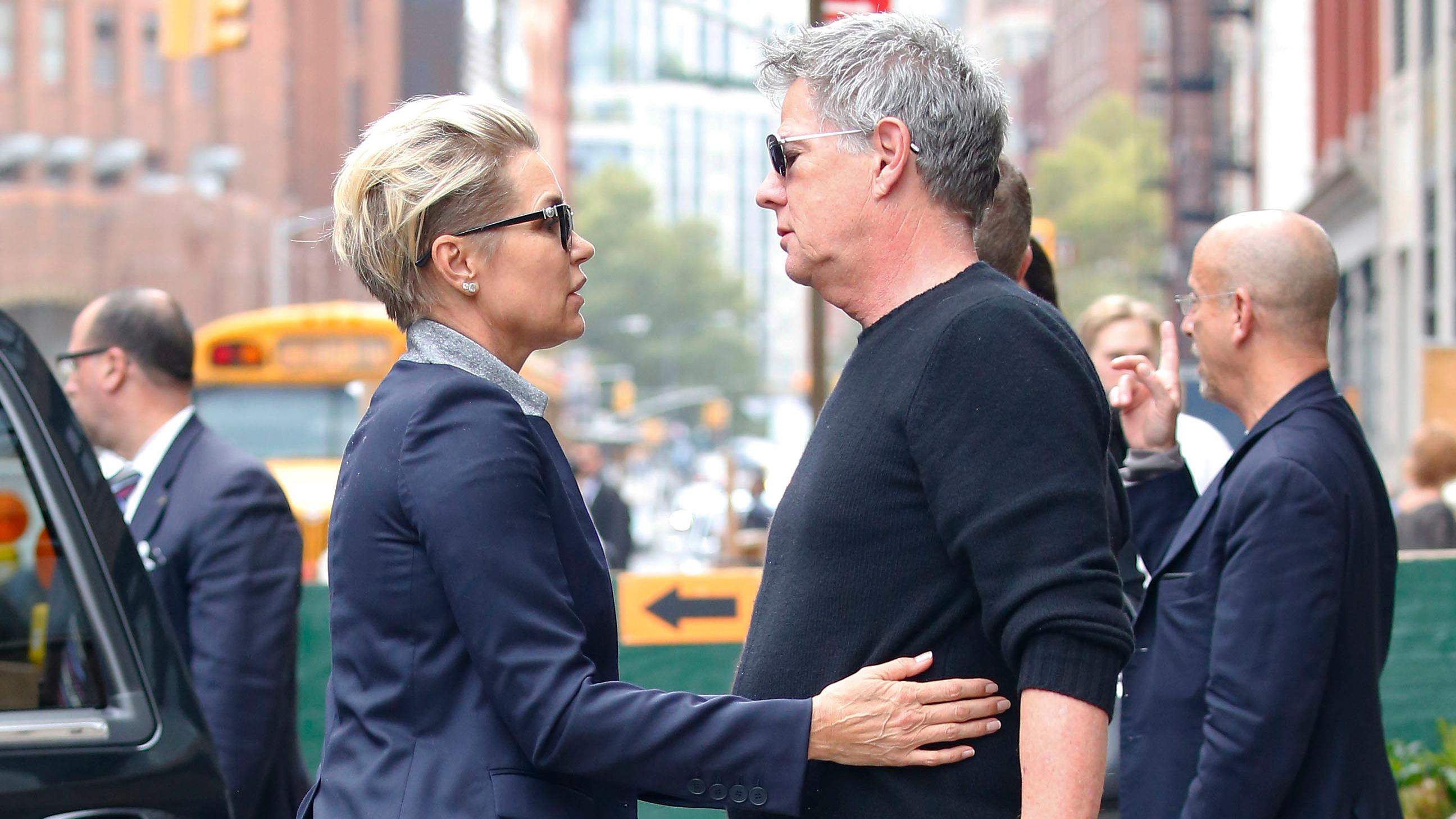 Yolanda Foster and David Foster hug and kiss on the street in New York City