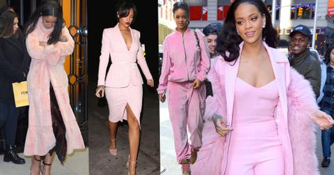 Rihanna best pink outfits looks photos