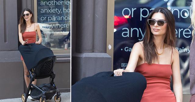 emily ratajkowski take baby sly out on fathers day