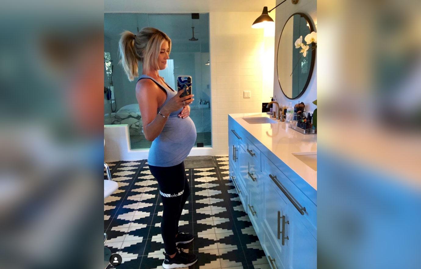 //christina anstead leaves hospital wheelchair baby son hudson