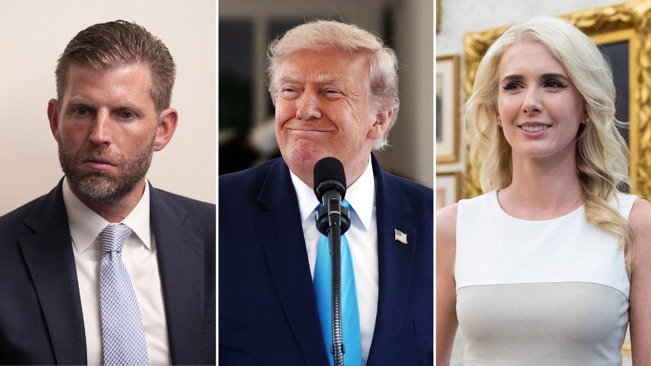 split image of Eric Trump; Donald Trump; Natalie Harp