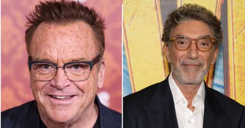 Split image of Tom Arnold and Chuck Lorre