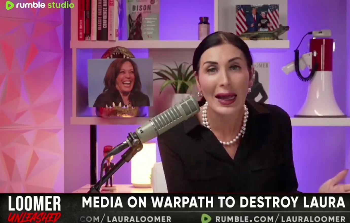 laura loomer denies donald trump affair slams kamala harris