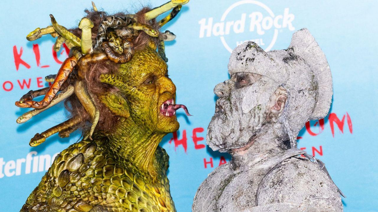 image of Last Halloween, Heidi Klum transformed into Medusa while her husband, Tom Kaulitz, dressed as a man turned to stone.