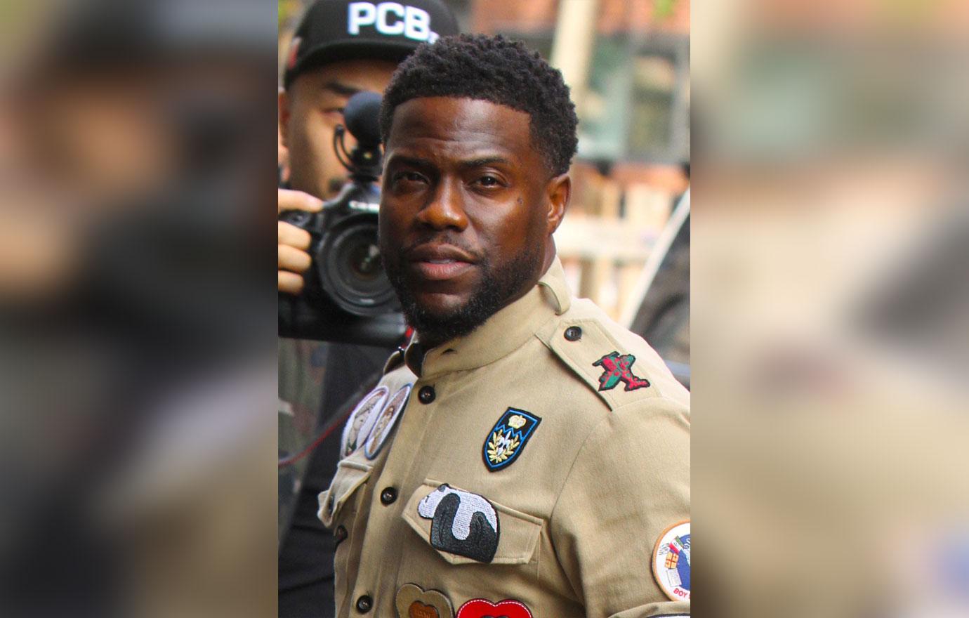 Kevin Hart Wearing Beige Shirt