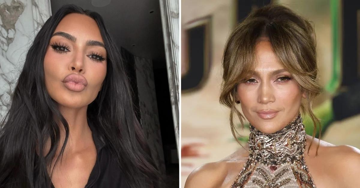 Composite photo of Kim Kardashian and Jennifer Lopez