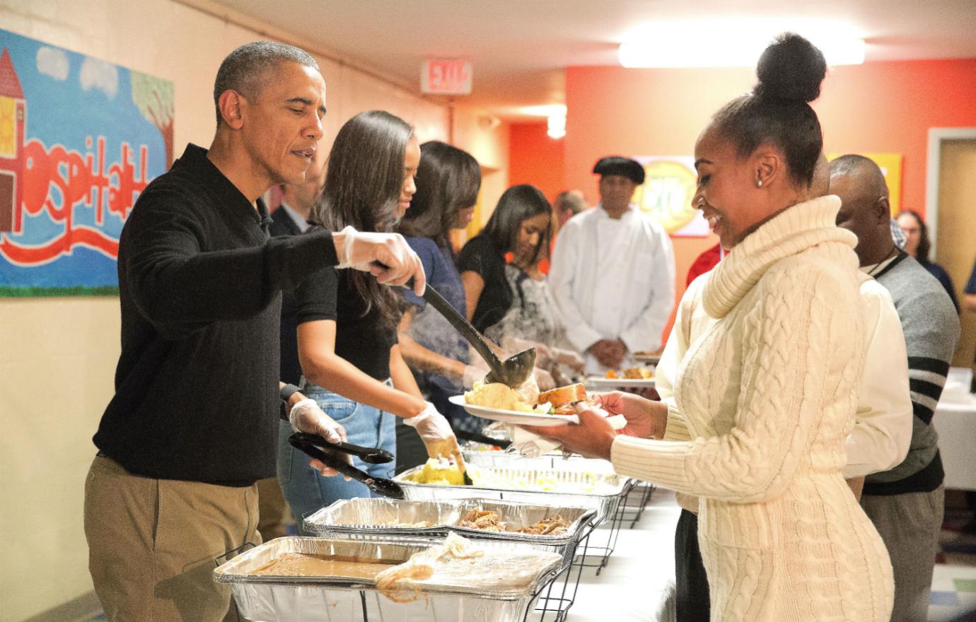 Sasha Obama got a job in Martha's Vineyard as a cashier in a fish restaurant. Helping her dad feed the homeless had to prep her.