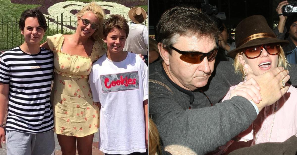 Photo of Britney Spears and her sons; picture of Jamie Spears and his daughter Britney. 