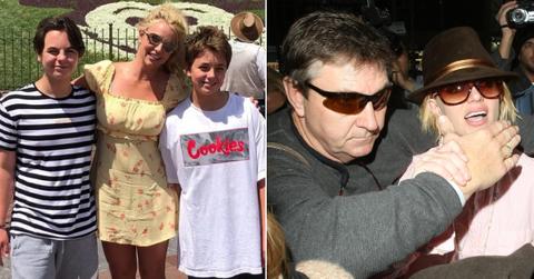Photo of Britney Spears and her sons; picture of Jamie Spears and his daughter Britney.