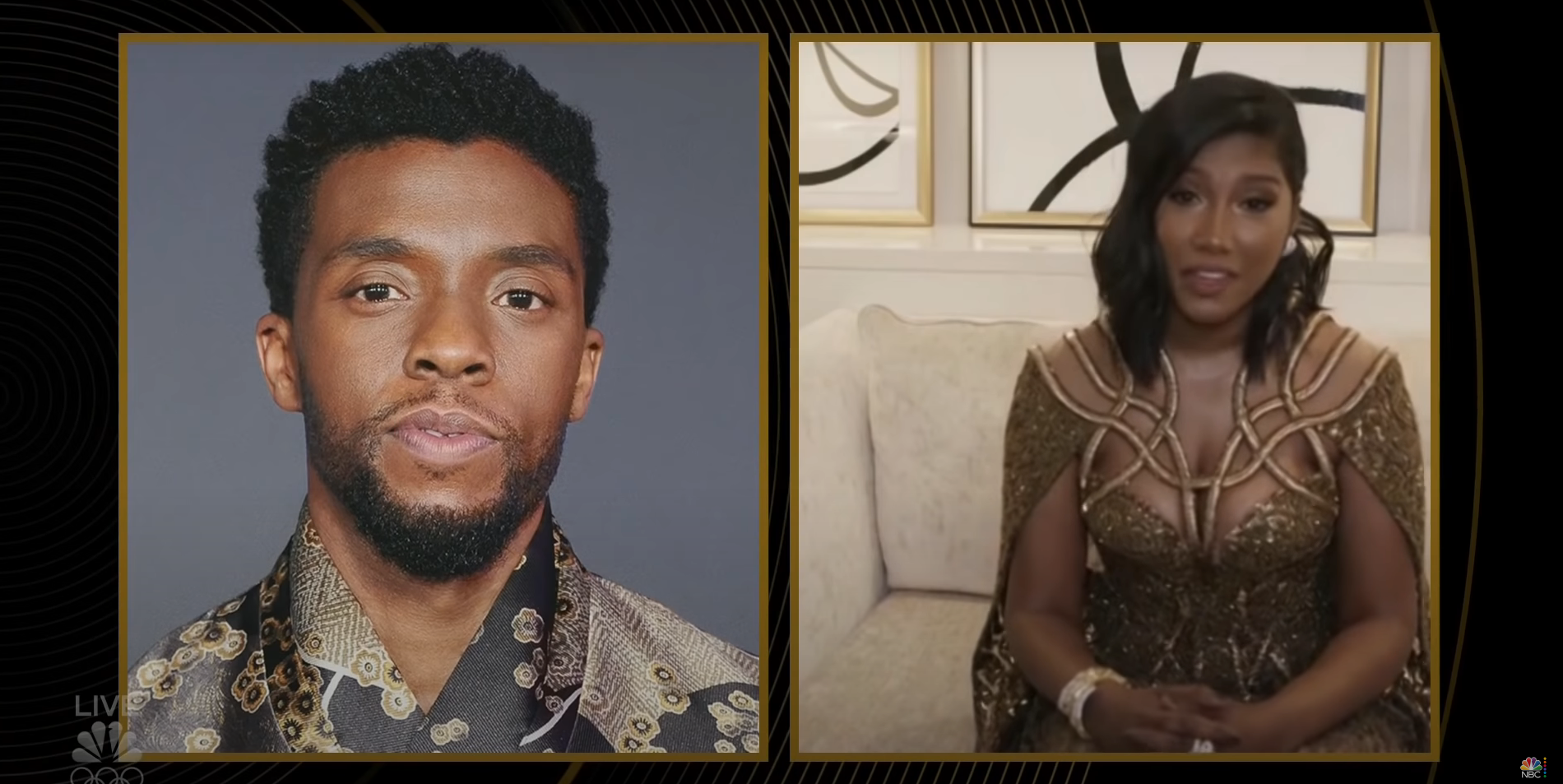 chadwick boseman wife simone ledward golden globes  acceptance speech ma raineys black bottom