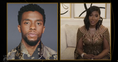chadwick boseman wife simone ledward golden globes acceptance speech ma raineys black bottom