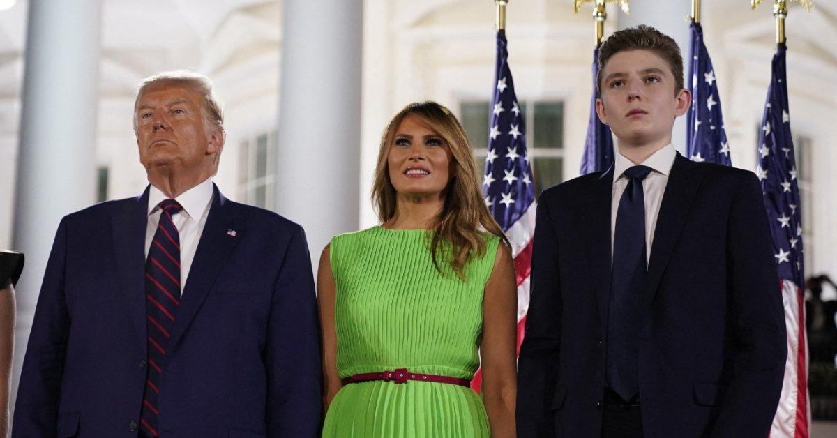 Photo of Donald Trump, Melania Trump and Barron Trump.