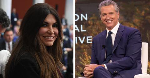 split photo of Kimberly Guilfoyle and gavin newsom