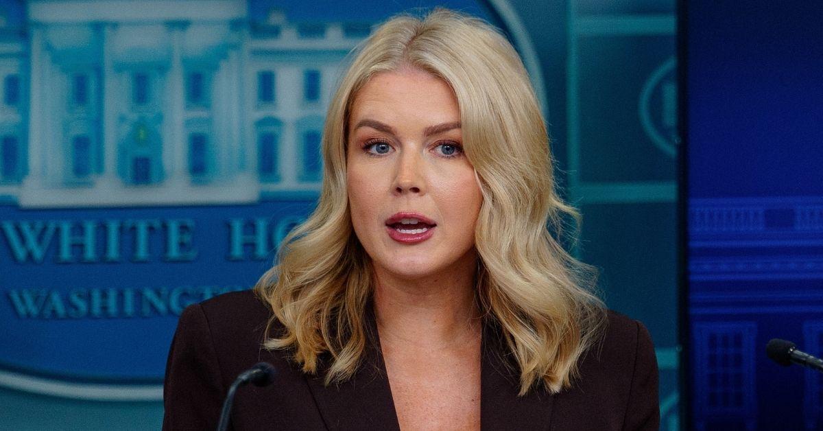 Photo of Karoline Leavitt responded to reporters after Donald Trump made comments about executing members of Congress.