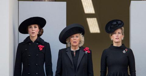 queen camilla banned kate middleton sophie wessex wearing blue