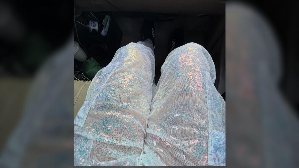 Image of In another post, Bynes shared a picture of her sparkly, transparent pants.