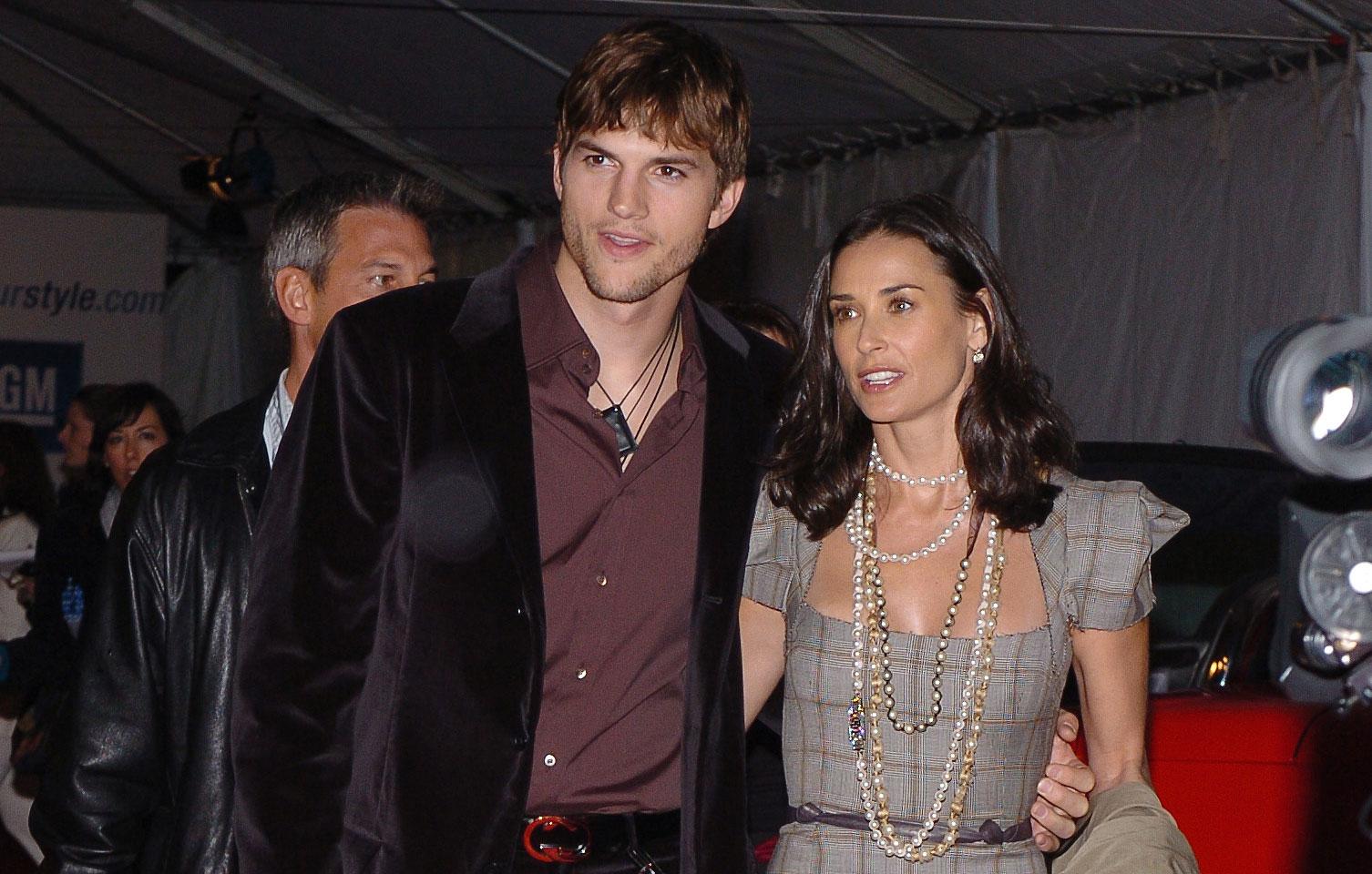 ashton kutcher spotted coffee revealing pissed demi moore memoir