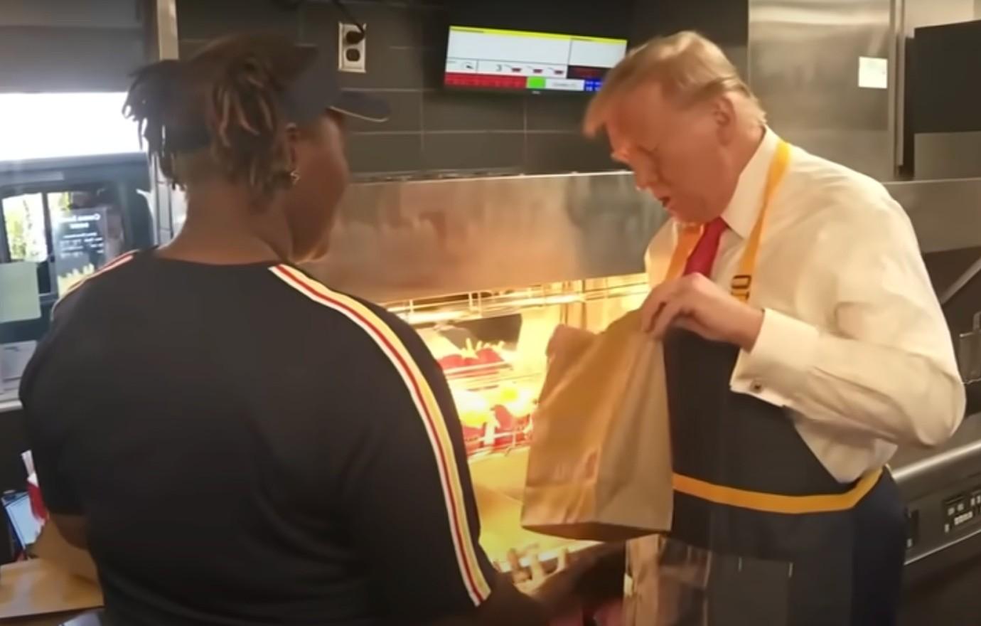 donald trump roasted k people surrounded mcdonalds serve fries