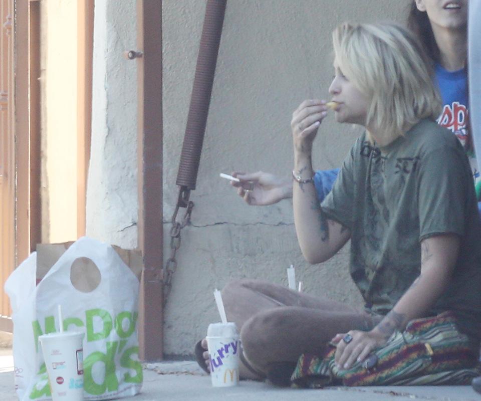 EXCLUSIVE: Paris Jackson eats McDonald&#8217;s and smokes cigarettes with her friends on her 19th birthday