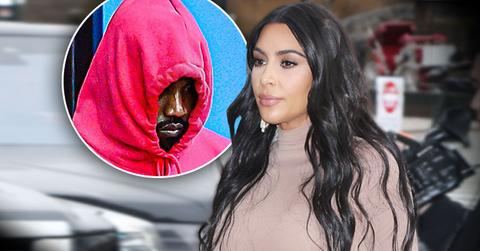 Inset of Kanye West; Kim Kardashian Looking Right