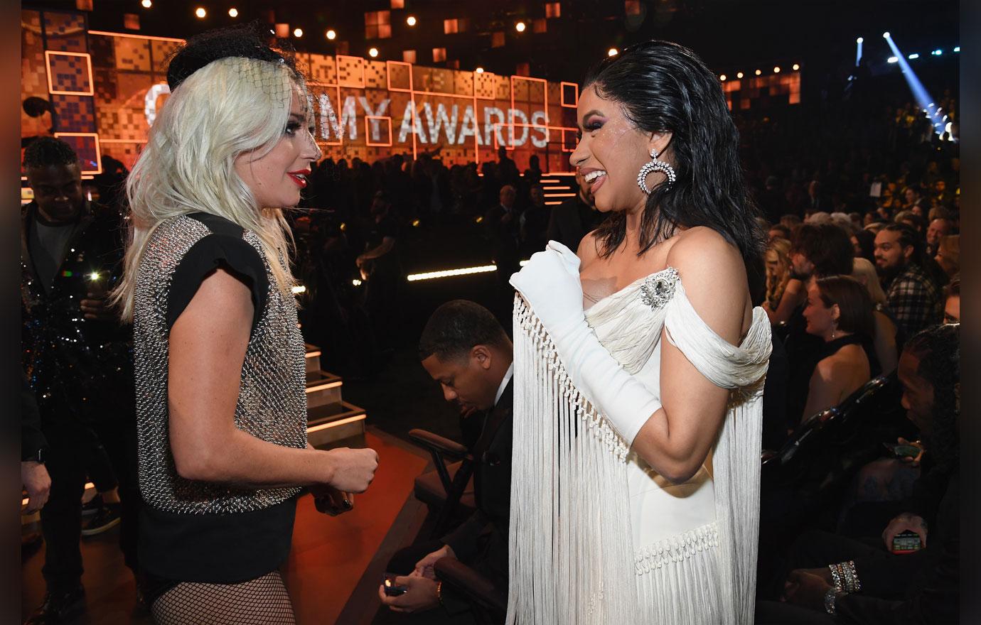 Lady Gaga and Cardi B at the 2019 Grammy awards.