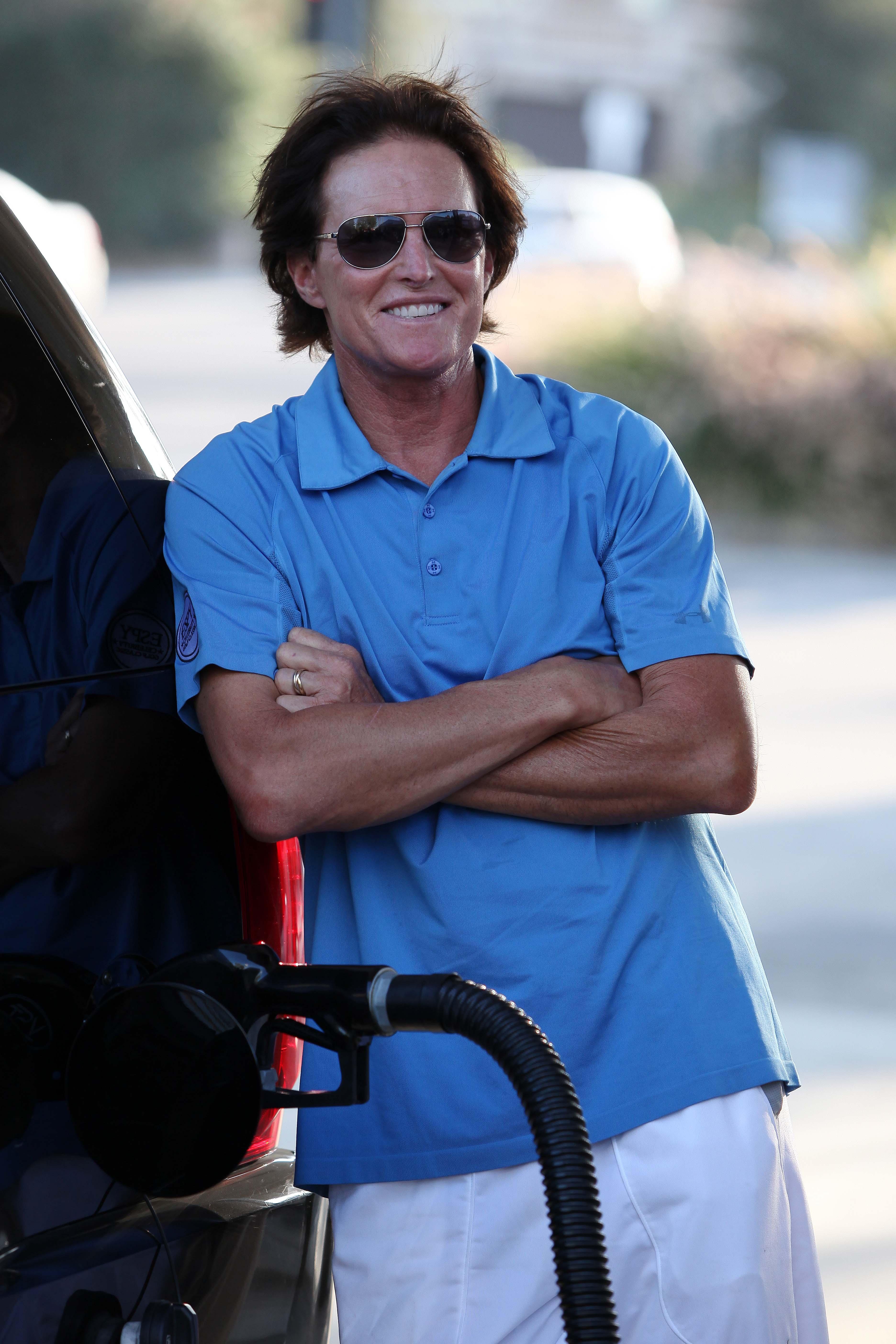 Bruce Jenner pumping gas in Calabasas