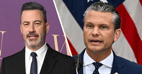 Composite photo of Jimmy Kimmel and Pete Hegseth.