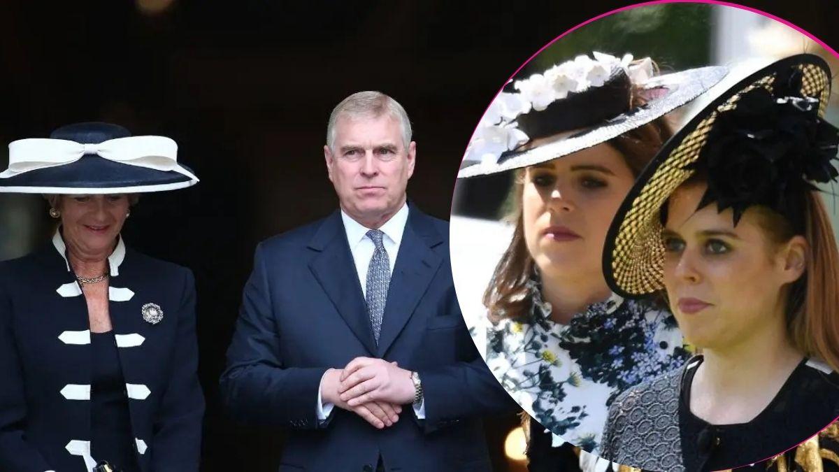 image of prince Andrew, inset of Eugenie and beatrice