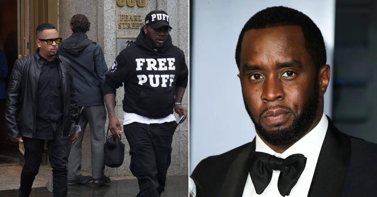 Photo of Justin Combs and a family friend and a picture of Sean 'Diddy' Combs.