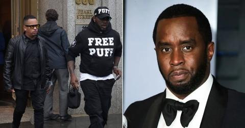 Photo of Justin Combs and a family friend and a picture of Sean 'Diddy' Combs.