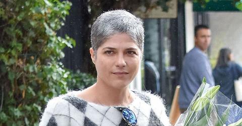 Selma Blair Walking With Flowers