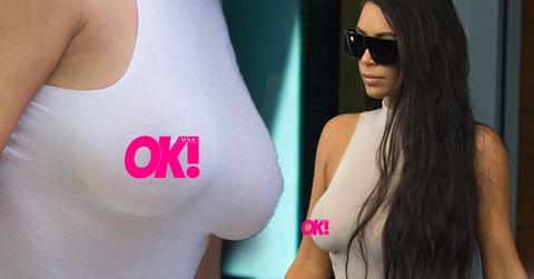 Kim kardashian bares breasts see thru nude top 6