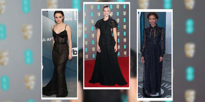 BAFTAs 2020: Margot Robbie's Black Lace Chanel Gown