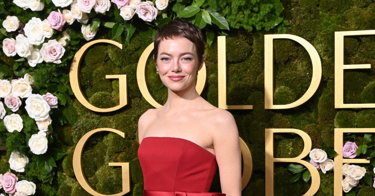 emma st one debuted new pixie hair cut  golden globes