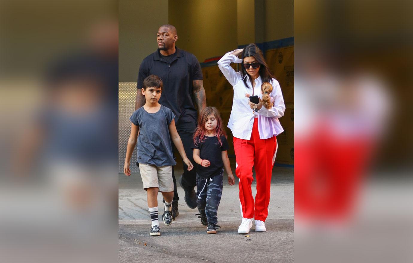 Kourtney Kardashian leaves art class with Mason and Penelope