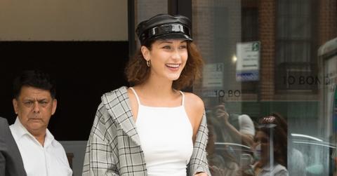 Bella Hadid stops by Gigi’s apartment rocking leather cabby hat!