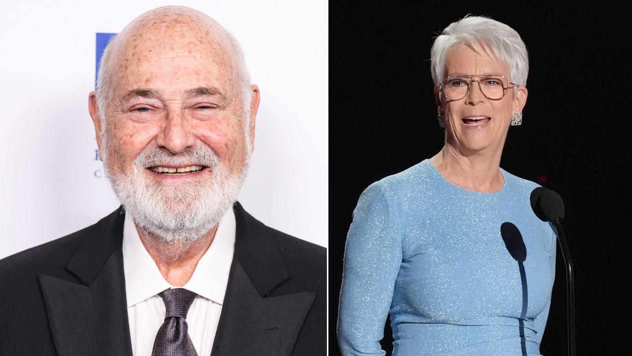 Split photo of Rob Reiner and Jamie Lee Curtis.