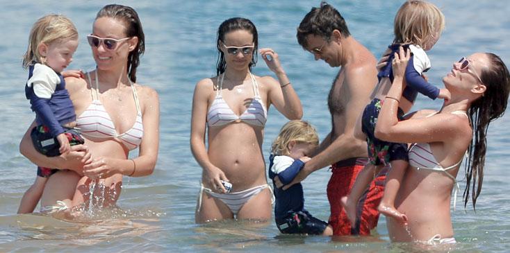 Olivia Wilde Pregnant Bikini Baby Bump Maui