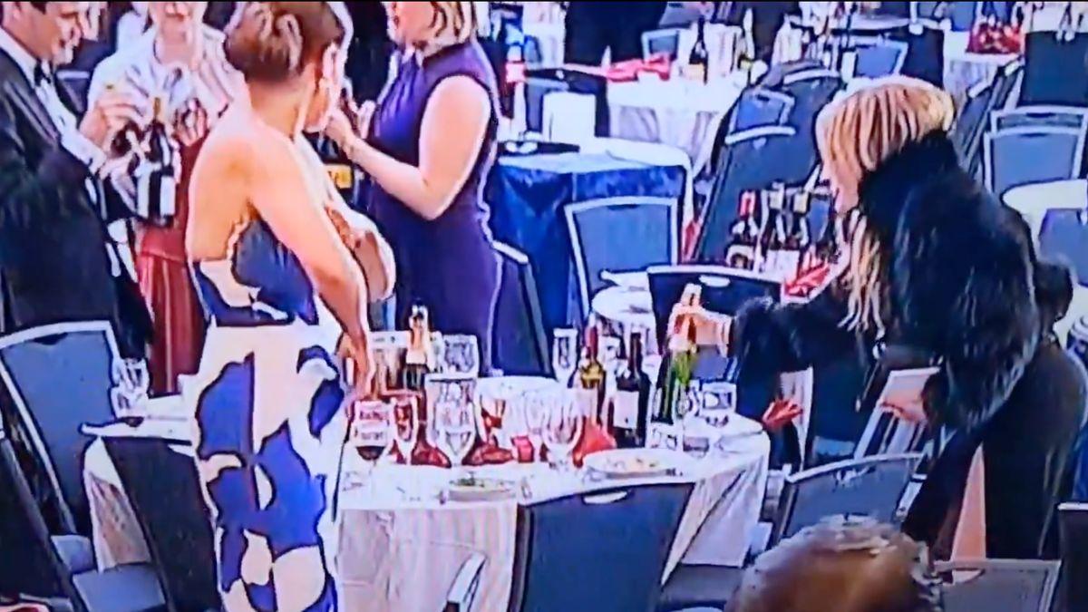 image of Footage of the guests taking bottles of wine has sparked debate.