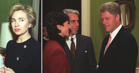 Split photo of Hillary Clinton, Bill Clinton, Ghislaine Maxwell and Jeffrey Epstein.