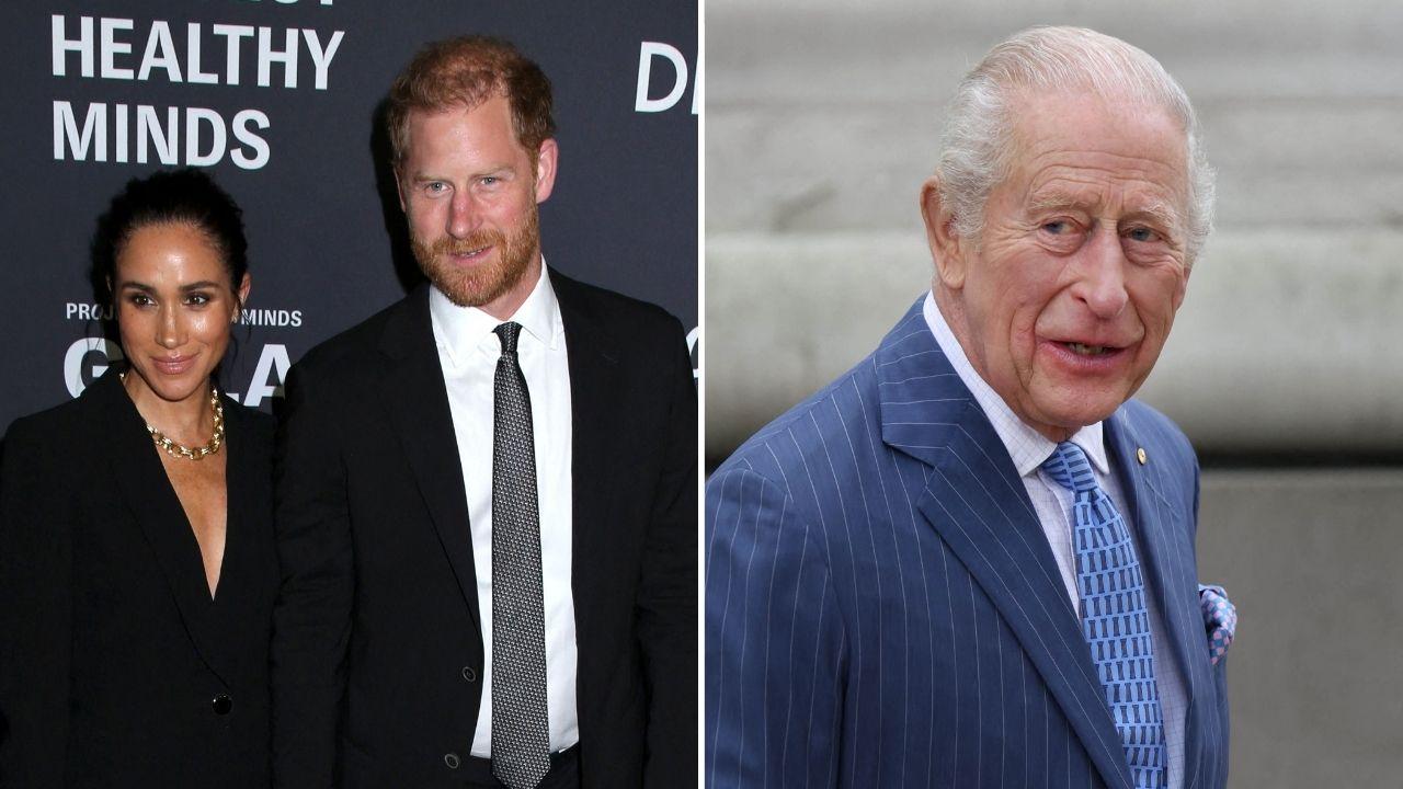 Photo of Meghan Markle, Prince Harry and King Charles
