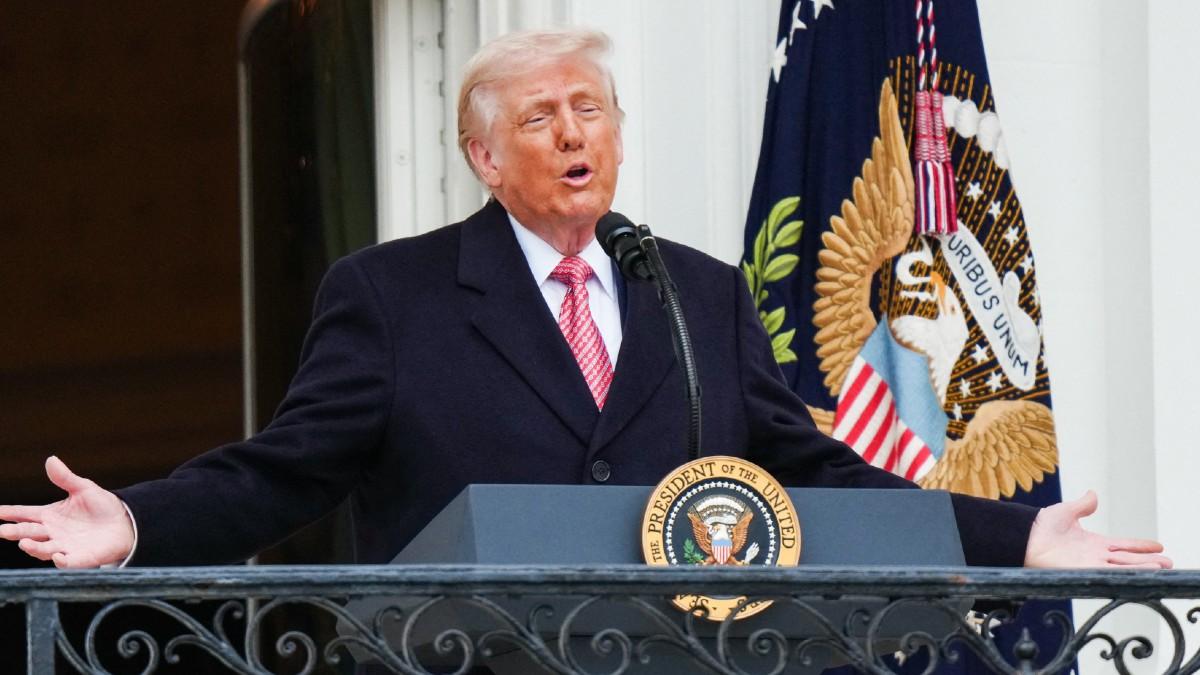 image of Donald Trump was mocked for only talking about his ballroom project.