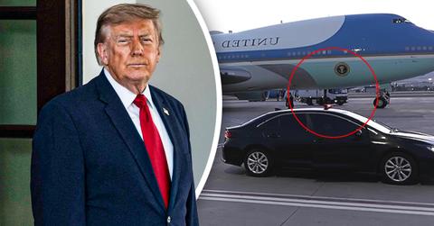 Composite photo of Donald Trump and Air Force One.