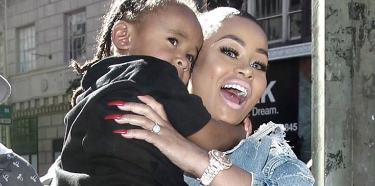 Blac Chyna makes an appearance with her son at a clothing store in downtown Los Angeles.