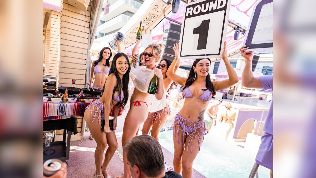 haley and hanna cavinder stole the show at marquee dayclubs grand reopening and the venue has never looked better