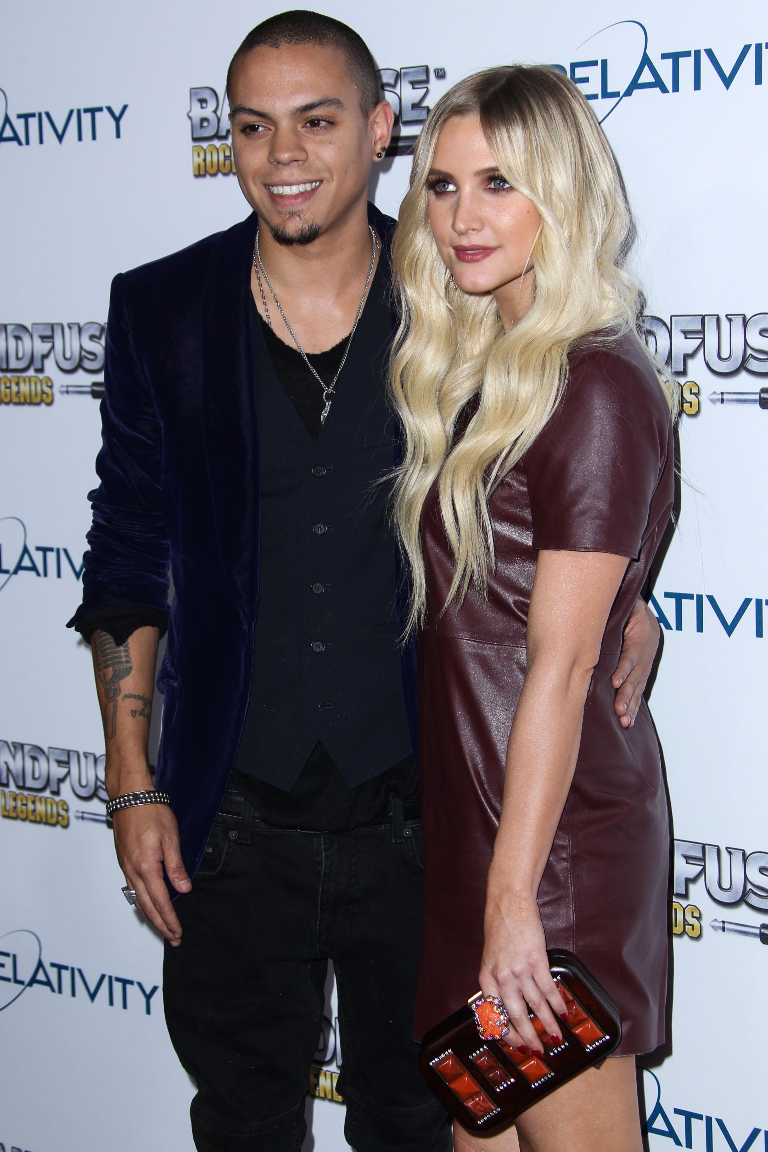 Ashlee Simpson and Evan Ross stock photos