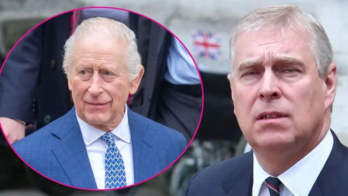 Composite photo of King Charles and Ex-Prince Andrew