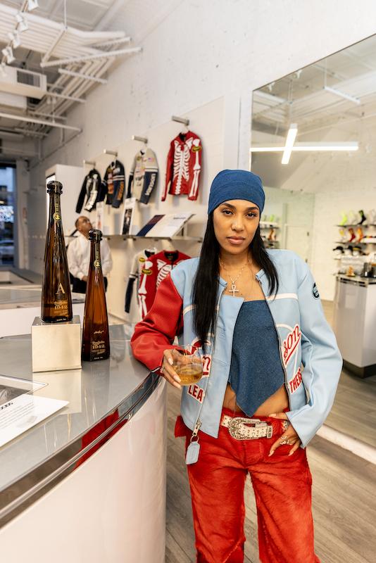 aleali may toasted to the launch of her new fly geenius capsule collection for vanson leathers with tequila don julio at stadium goods private event party on september th